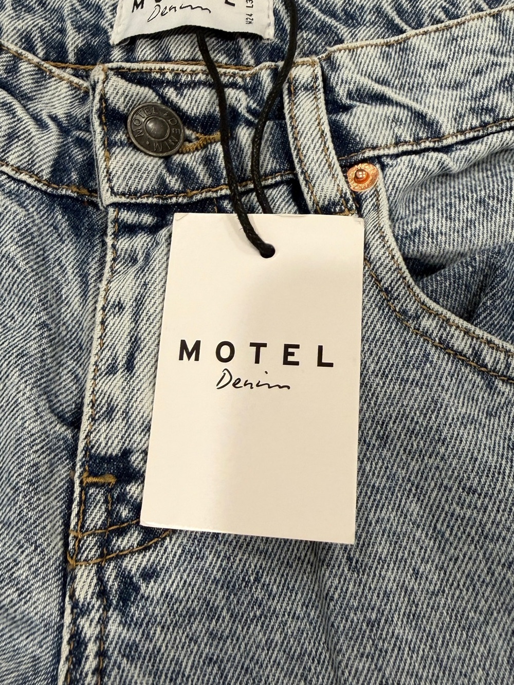 Motel Rocks Light Wash Wide Leg Denim Jeans